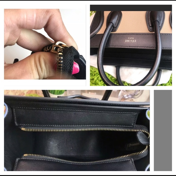 Auth Celine Tricolor Suede Leather Nano Crossbody - Picture 8 of 8